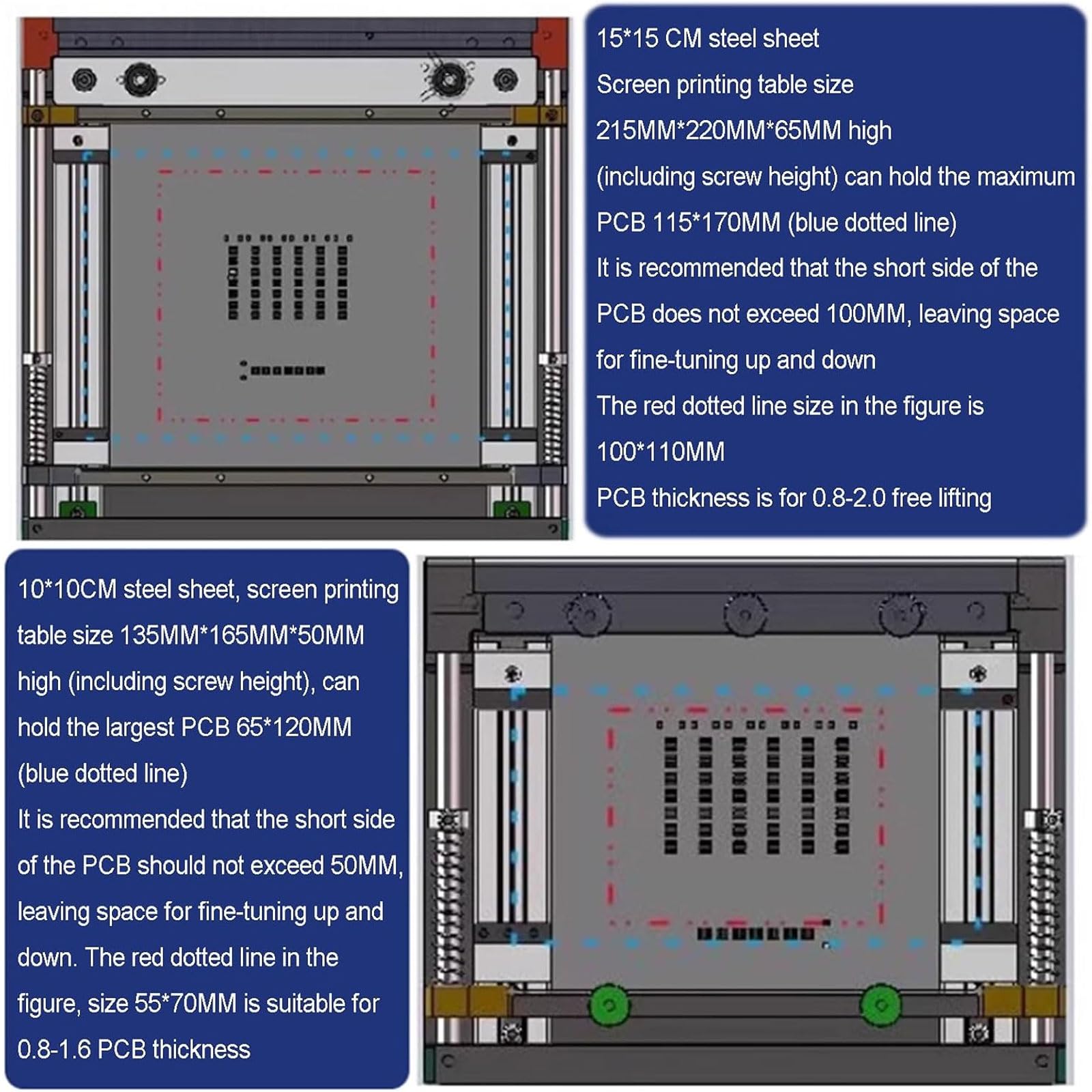 Einstellbare Dicke PCB Schablonendrucker, manuelle Siebdruckstation, SMT Stahlgeflecht Lötpaste, Drucktisch, Präzisionsdruck