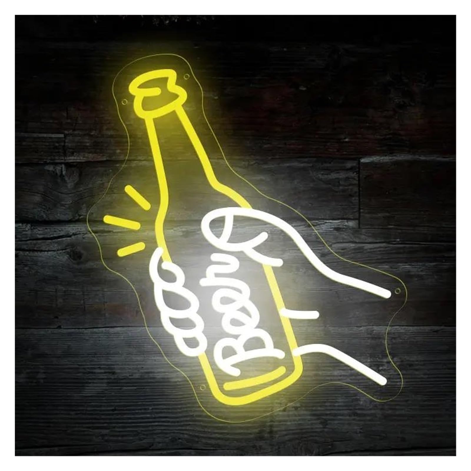 SHOUXI Sign Lamp Beer Neon Sign Light for Birthday Party Club Bar Store Home Wall Art Decor USB Powered Atmosphere Lamp(38x33cm)
