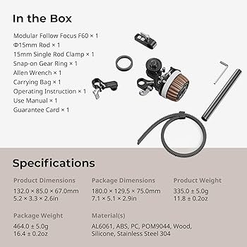 SmallRig F60 Modular Follow Focus with A/B Stops, Allows