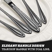 Vista 3 de TIVOLI Juego de cubiertos para 4, 20 piezas de cubiertos de acero inoxidable resistente, incluye cuchillo de carne, tenedor y cuchara, apto