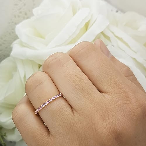 Miniatura 2 de Dazzlingrock Collection Anillo de boda elegante con piedras preciosas o diamantes redondos para mujer en oro macizo