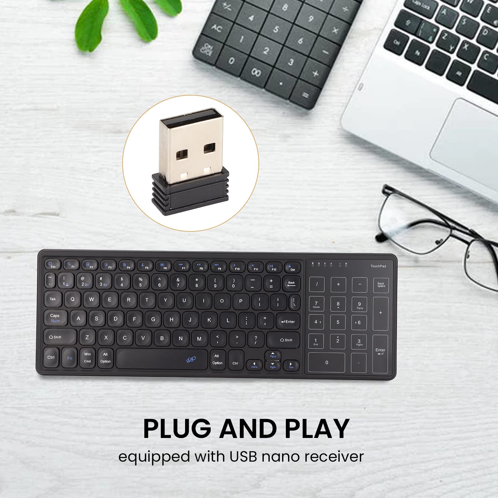 Amazon.co.jp: タッチパッド付きBluetoothキーボード 78Keys 2.4