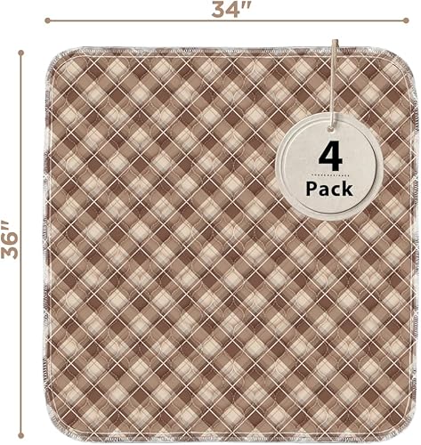 Miniatura 73 de Almohadillas de cama antideslizantes para incontinencia lavables de 36 x 72 pulgadas, almohadillas de cama impermeables para adultos, lavables