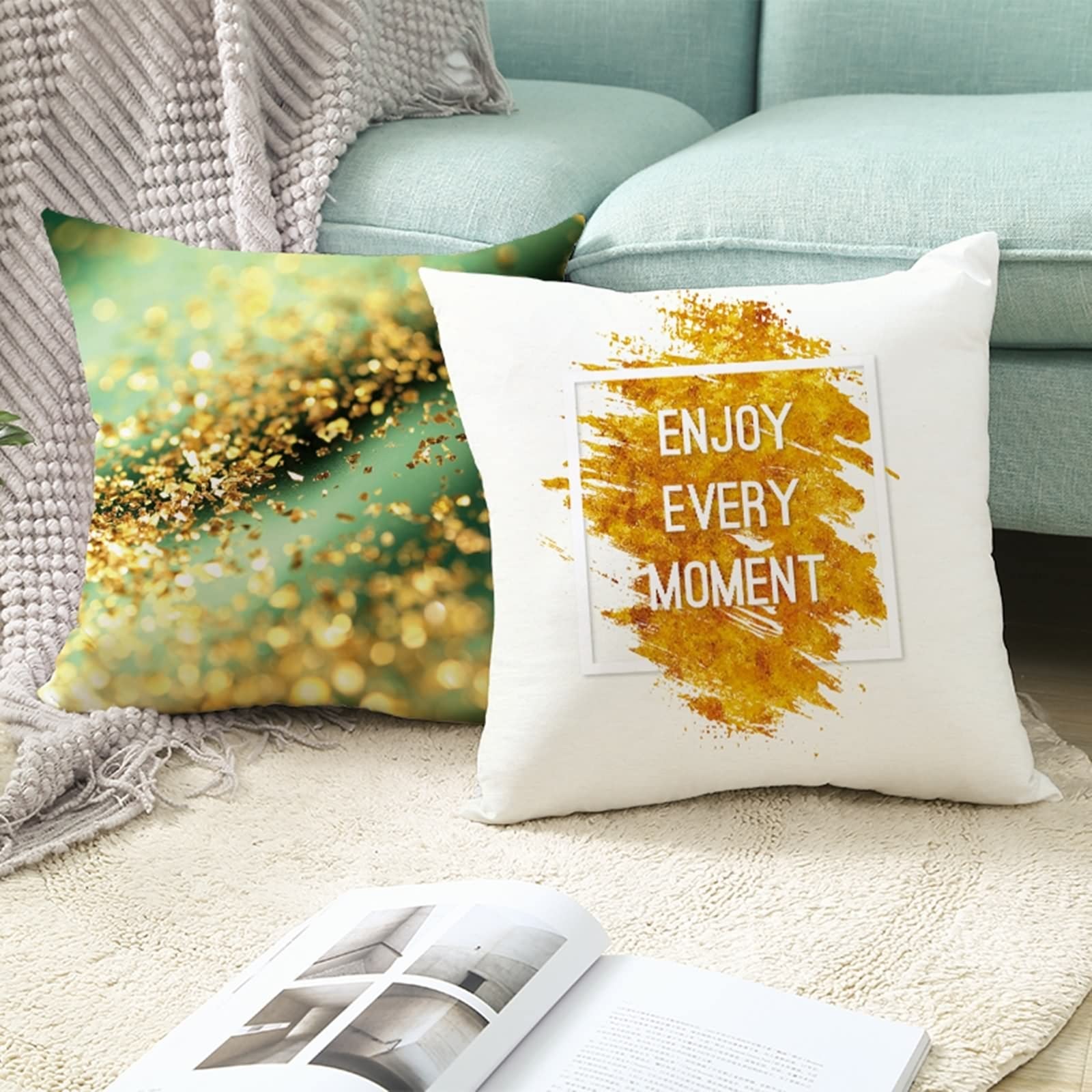 Federa Per Cuscino In Velluto Con Lettera LED Luminosa – 45x45 Cm, Idea Regalo Per Feste, Decorazione Casa
