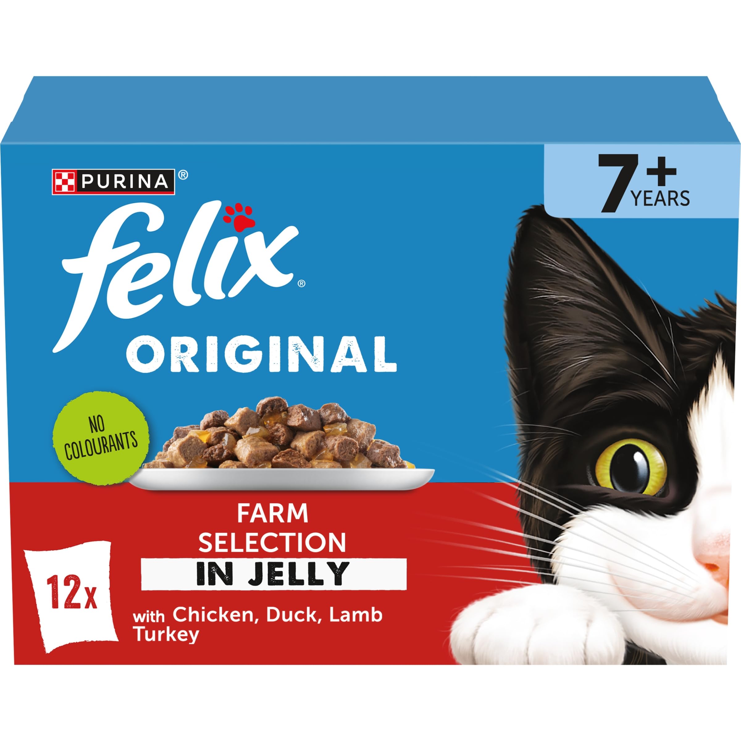 Original Senior 7+ Farm Selection in Jelly Wet Cat Food, 4 x (12 x 85g)