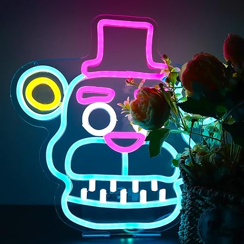 Miniatura 79 de Freddy - Letreros de neón para decoración de pared, luces LED de neón para dormitorio, cumpleaños, regalos de Navidad para niños, adaptador de Cinco