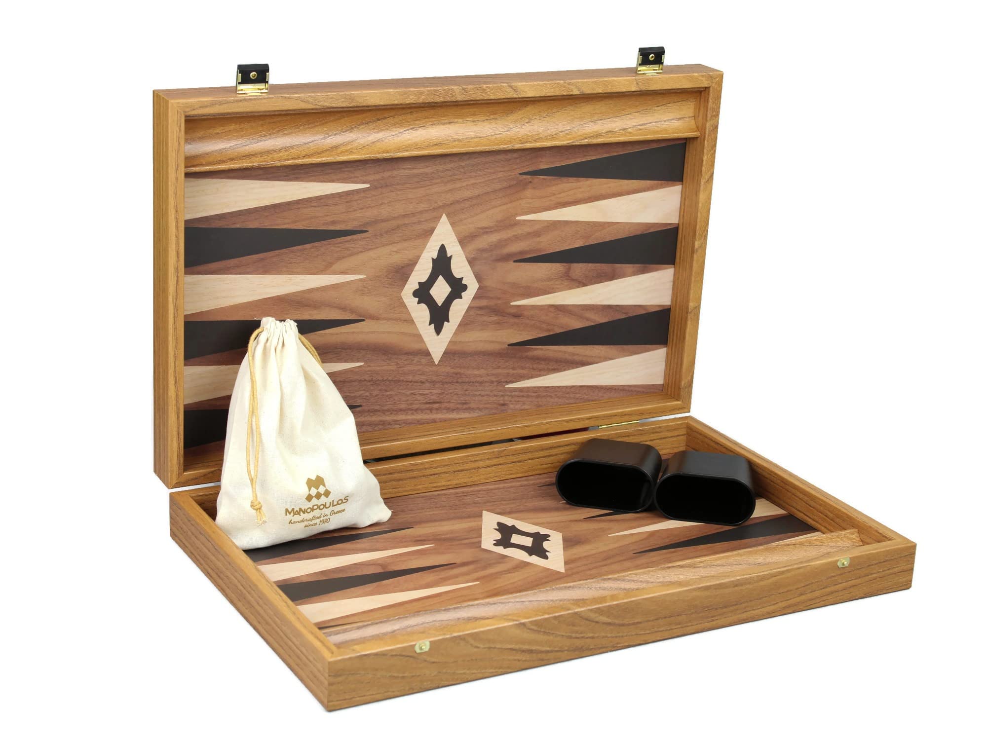 Manopoulos Backgammon Set de rangement en noyer 58,4 cm