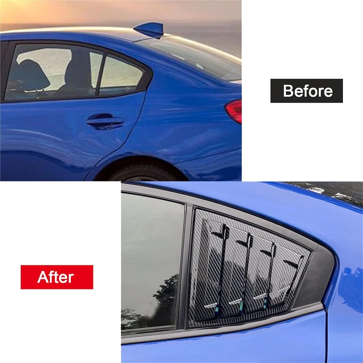Quarter Window Rear Side Vent Louver Shutter Cover Trim