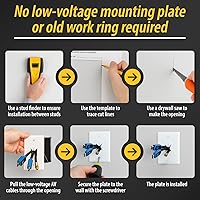 Vista 7 de DATA COMM Electronics 45-0014-WH - Placa de pared para cable de 1 banda con apertura flexible, placa de pared de bajo voltaje, oculta hasta 6