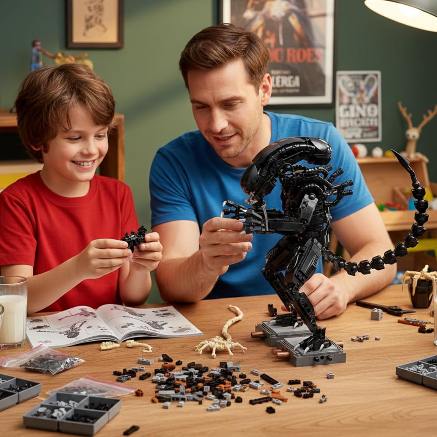 Xenomorph Action Figure Building Kit Compatible with Lego Sets for for Adults,Horror Halloween Toys for Boys 8-12,14 Years Up 616 pcs