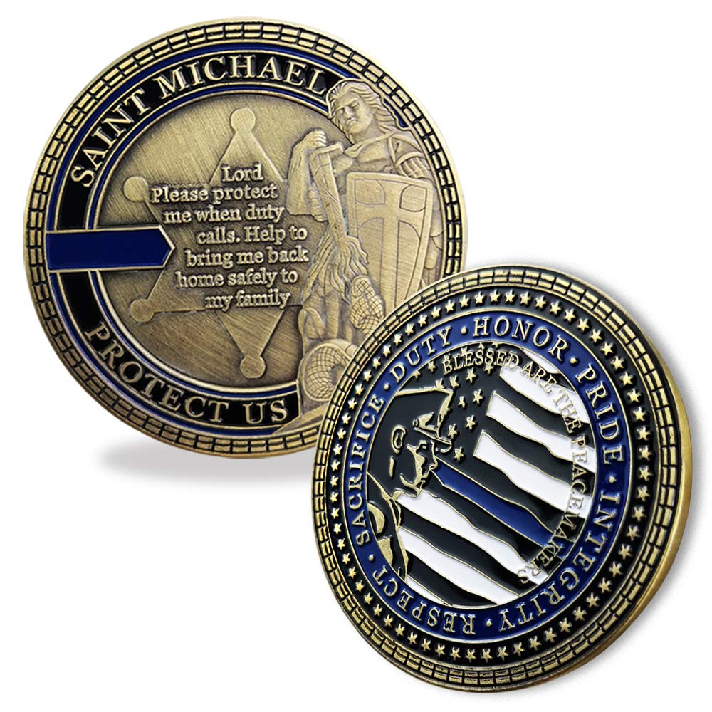 BHealthLife US Police Officer Challenge Coin St. Michael Protect US Law  Enforcement Gift for Cops : Amazon.co.uk: Toys & Games
