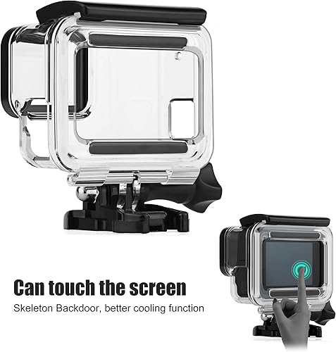 Miniatura 5 de GEPULY Carcasa de esqueleto para GoPro Hero 7 PlateadoBlanco - USB Pass a través de lado abierto para grabación prolongadaAccesorios de protección