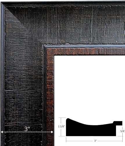 Miniatura 3 de The Lodge - Marco de fotos rústico envejecido de 3 pulgadas de ancho (marrón nogal oscuro, marco de 20 x 24 pulgadas con plexiglás y tablero de