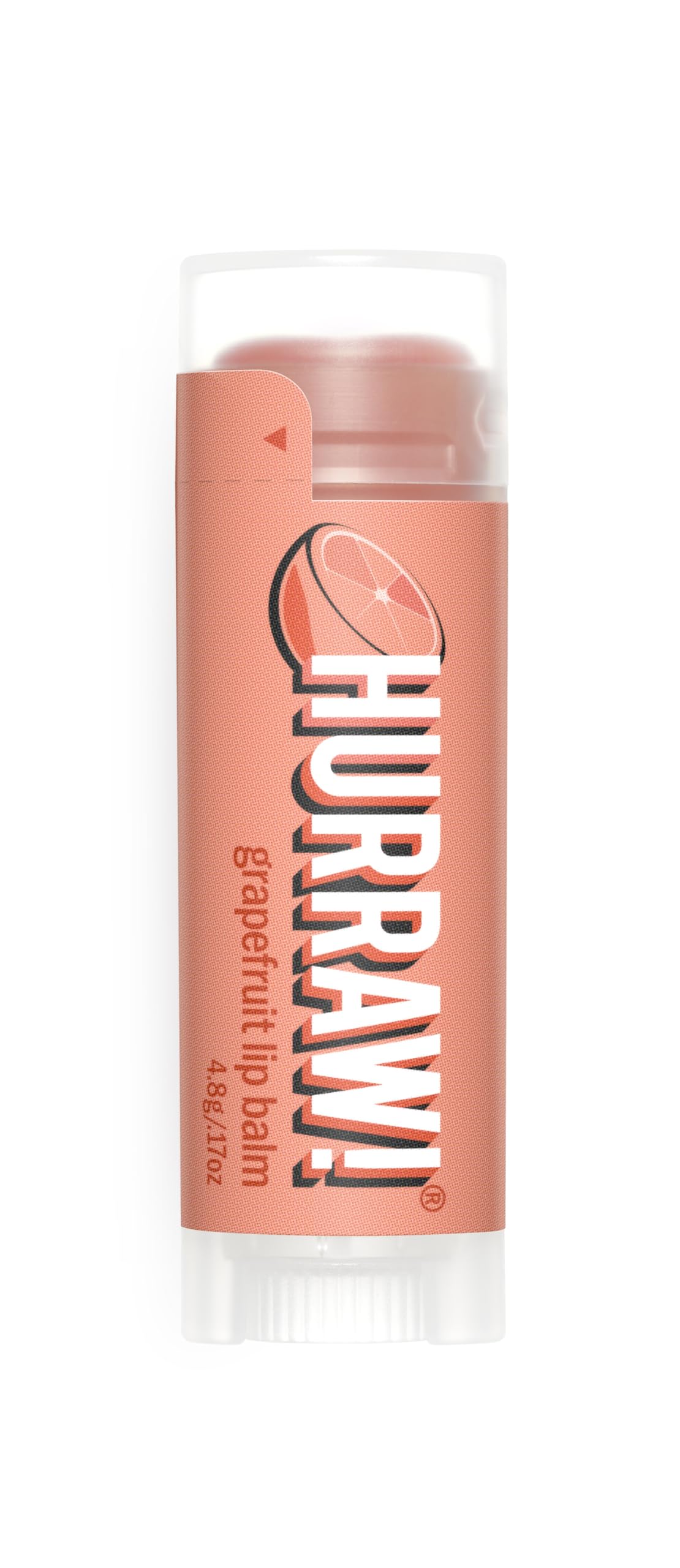 Hurraw! Grapefruit Lip Balm: Organic, Certified Vegan, Cruelty and Gluten Free. Non-GMO, 100% Natural Ingredients. Bee, Shea, Soy and Palm Free. Made in USA