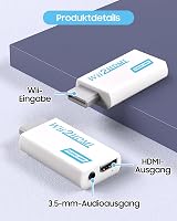 Zacro Wii HDMI Adapter - Full HD 1080P Konverter Nintendo Wii Konzolhoz - Videó és Hang Átalakító 1m HDMI Kábellel 6