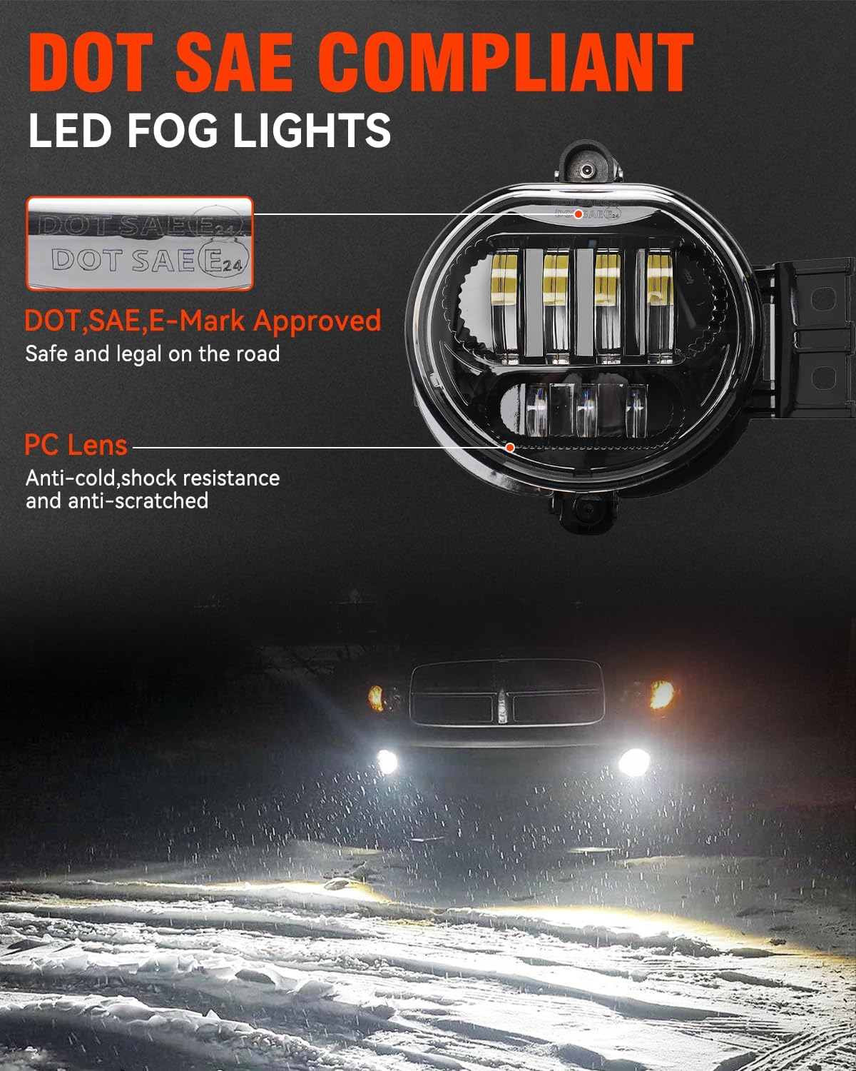 SUPAREE Newly Upgraded LED Fog Lights - 63W LM High Brightness Fog Lights Compatible with 2002-2008 Do-dge Ram 1500, 2003-2009 Do-dge Ram 2500/3500 Pickup Trucks 1 Pair (Black)