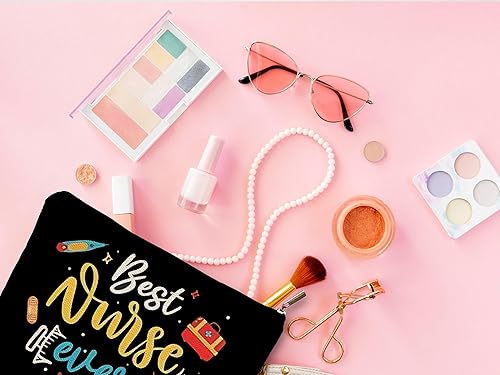 Miniatura 8 de QGFM Bolsas de maquillaje para enfermeras, regalos de enfermera para mujeres, bolsas de cosméticos para enfermeras con cremallera, regalos de