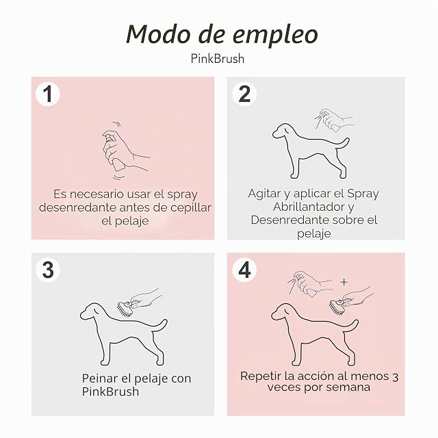 Foto 3 de 5 de YUUP! - PINKBRUSH Cardador profesional de Dientes Largos y Alta Densidad, Cepillo para Perros y Gatos…