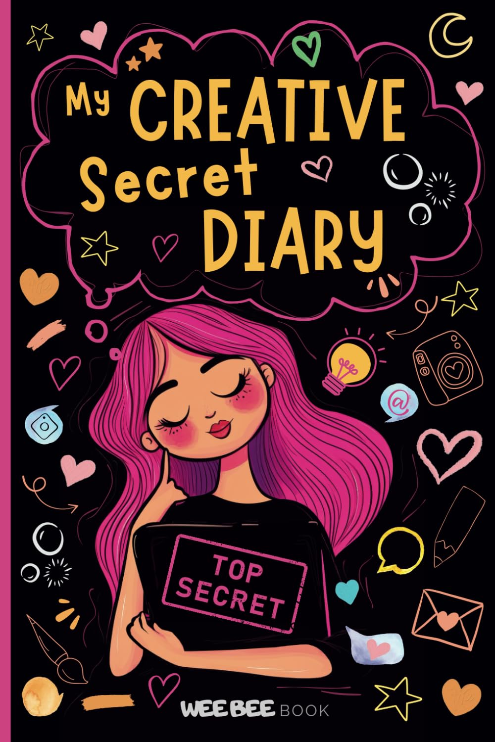 My Creative Secret Diary: Express Your Imagination Every Day by Drawing, Writing, and Coloring. For Girls Aged 7 to 12.