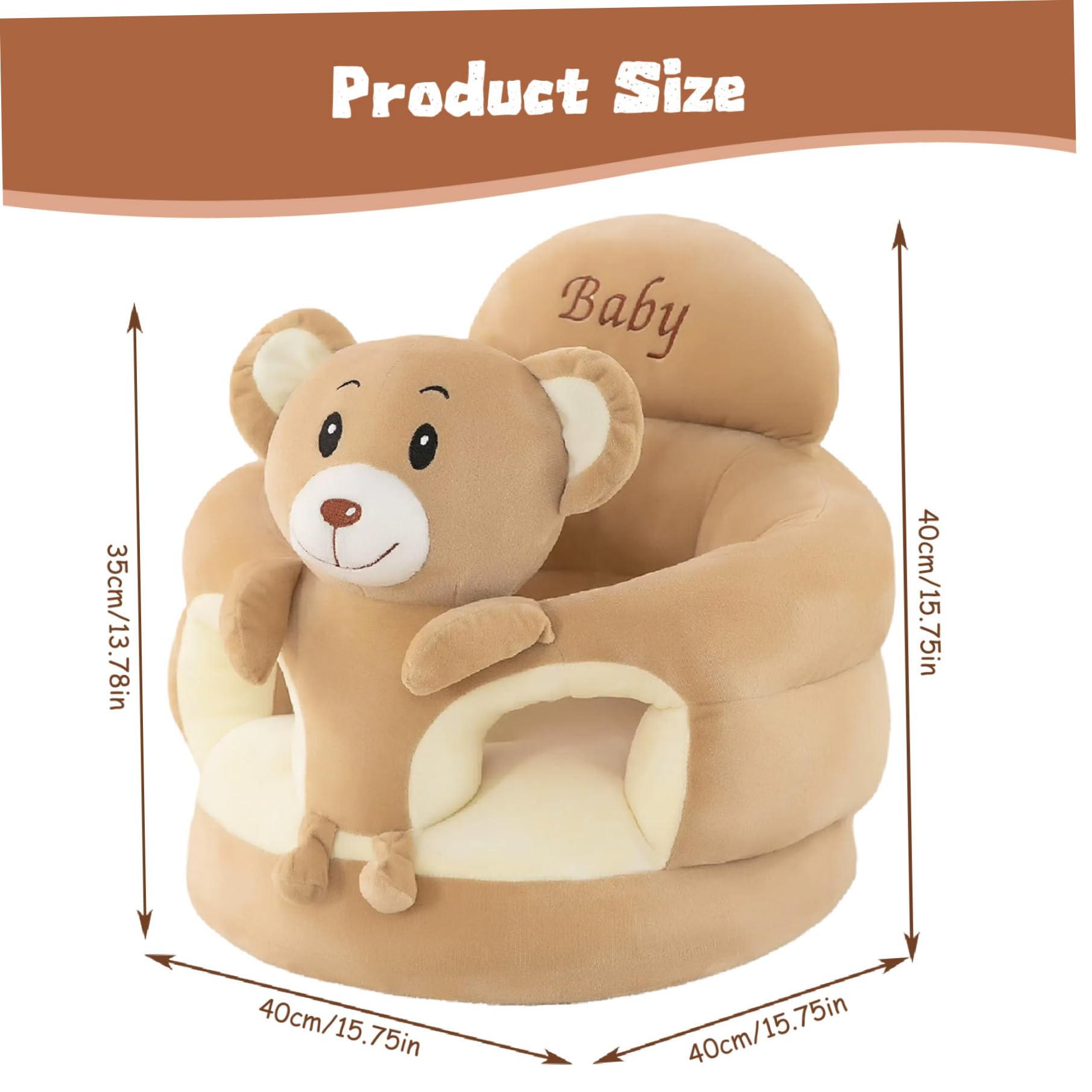 Silla para sentarse infantil con oso de dibujos animados, suministros portátiles ligeros para bebé para guardería de coche en casa