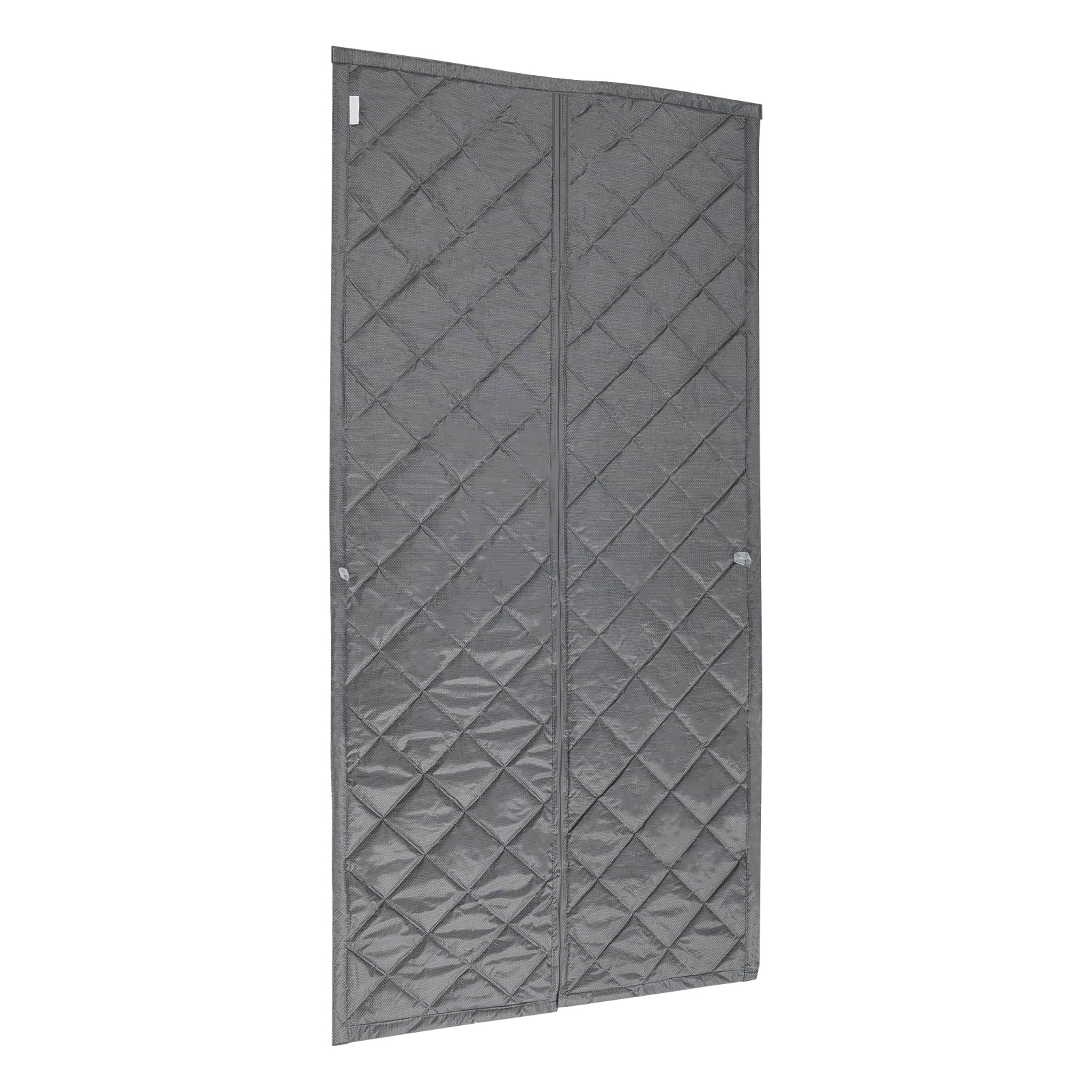 Rideau de porte isolant, 210 x 100 cm, rideau de porte, magnétique, avec crochets, gris insonorisant, intimité, rideau de porte