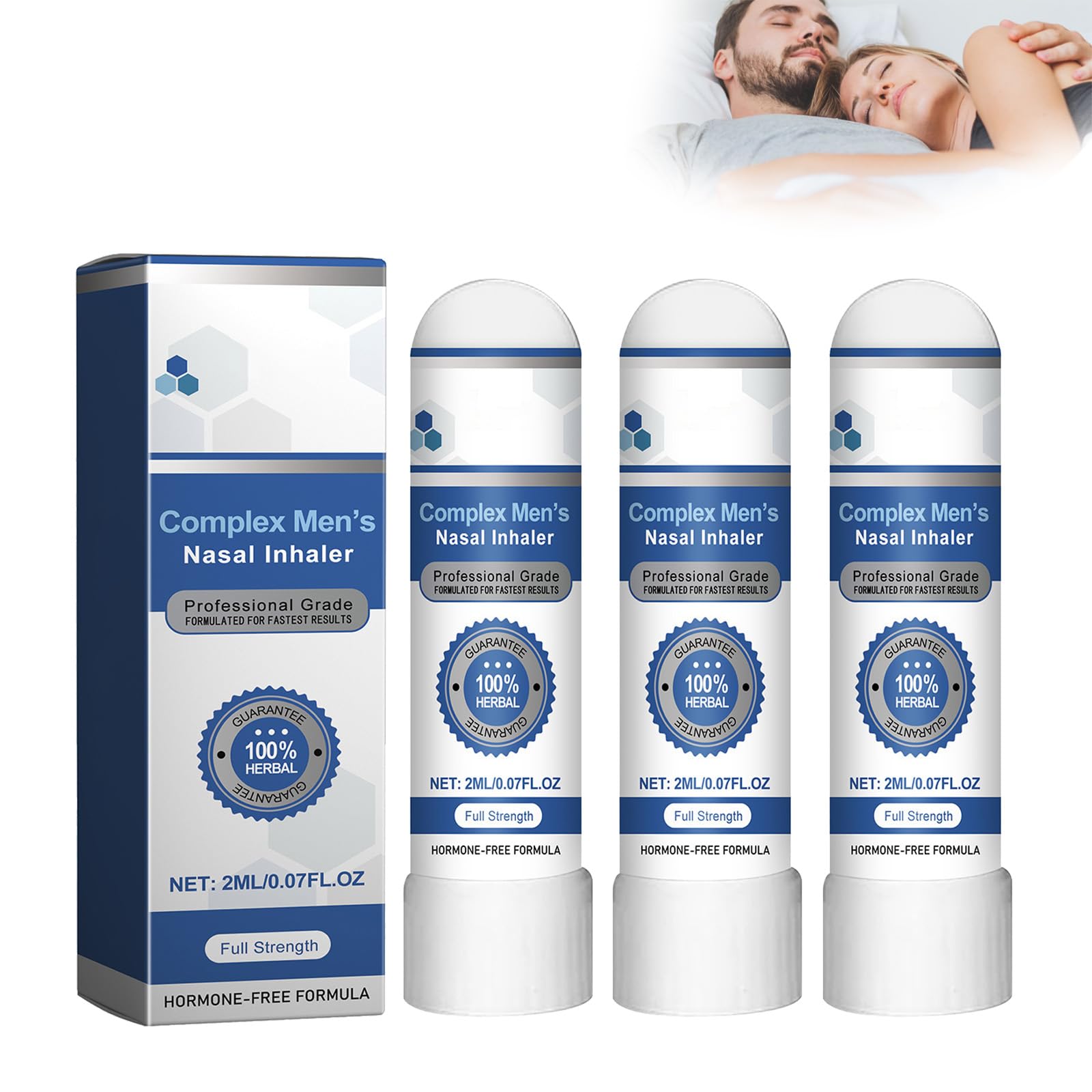 Sovtay Men's 3Pcs Pure Complex Nasal Inhaler, Complex Nasal Inhaler Stick, Restores Energy And Vitality, Natural Plant Ingredients For Body Care (3Pcs)