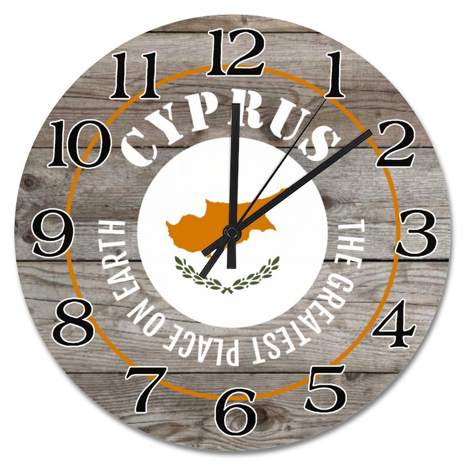 Horloge murale drapeau de Chypre grande horloge de voyage 38cm