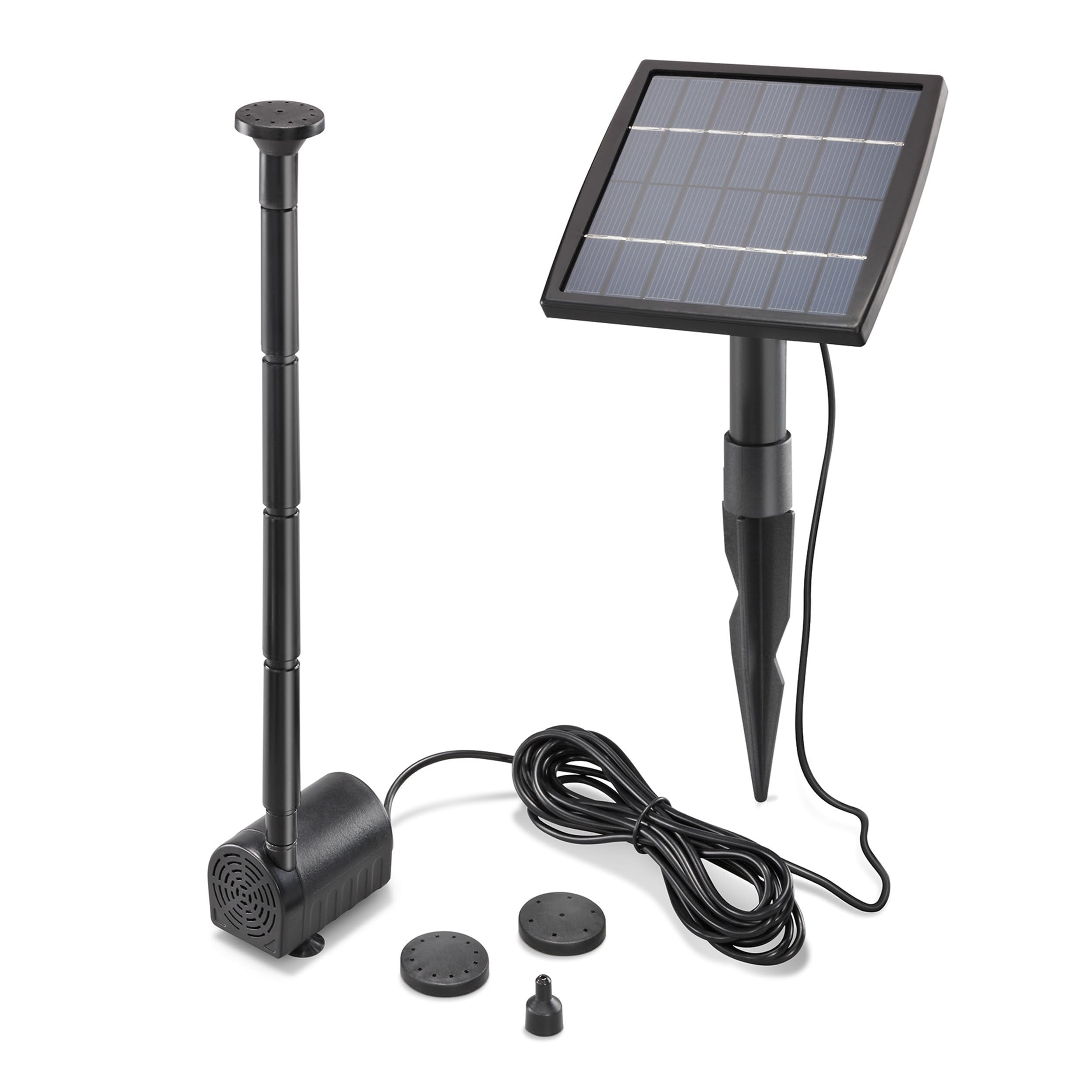 Pompe de bassin professionnelle Esotec 101905 - 1,5 watt - Kit complet - Alimentée par énergie solaire - Débit : 140 l/h - Hauteur de refoulement : 80 cm