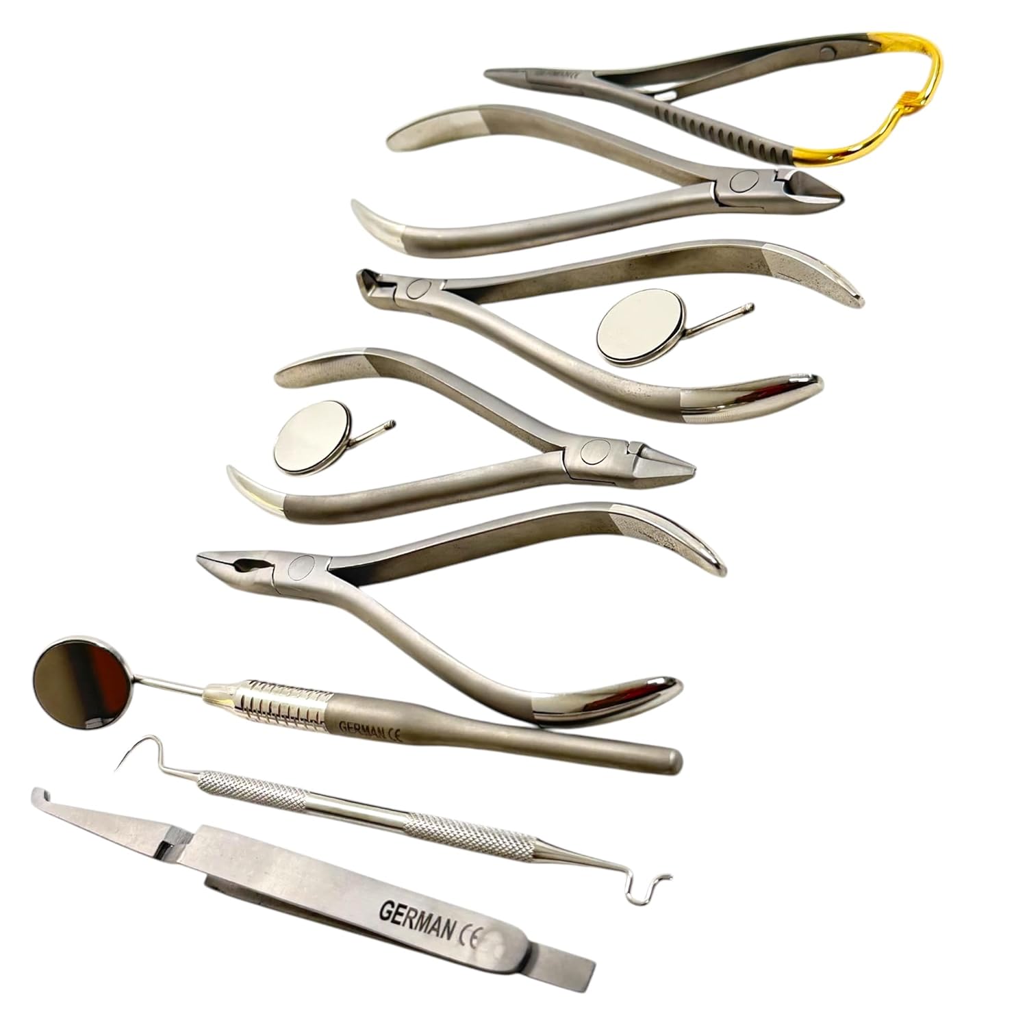 Ortho Archwire Adjusting and Set-Up Kit - 11 Pcs Dental Instrument Set - Stainless Steel Pliers, Cutters, and Tools for Braces