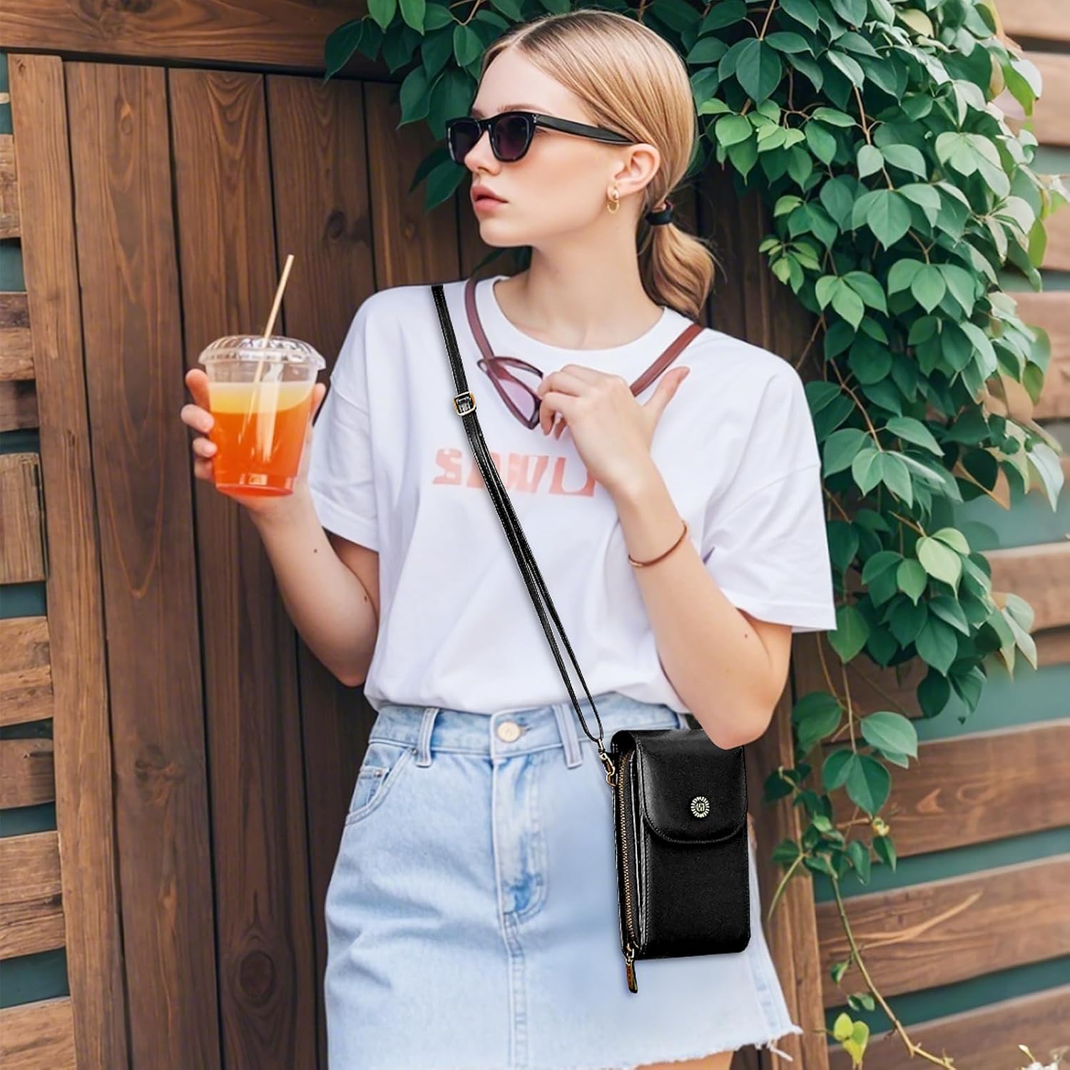 Satoshi Vegan Leather Small Crossbody Bags for Women – RFID-Blocking Phone Wallet Purse - Image 2