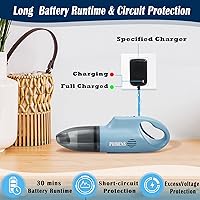 Vista 3 de Aspirador de mano inalámbrico recargable para automóvil, succión de alta potencia de 10000 Pa, mini aspiradora portátil inalámbrica con filtros