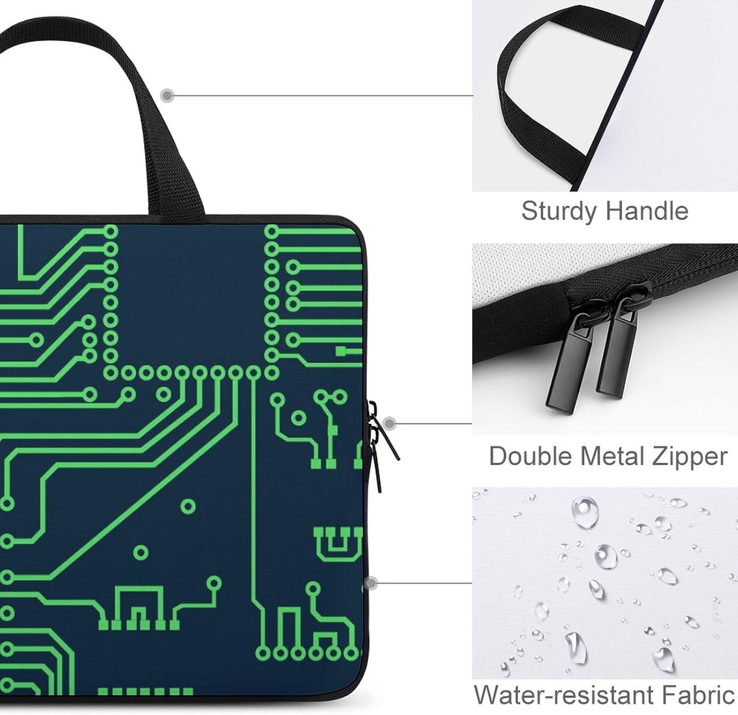 Circuit Board Pattern Carrying Laptop Bag Slim Briefcase Computer Case Business Handbag Backpack