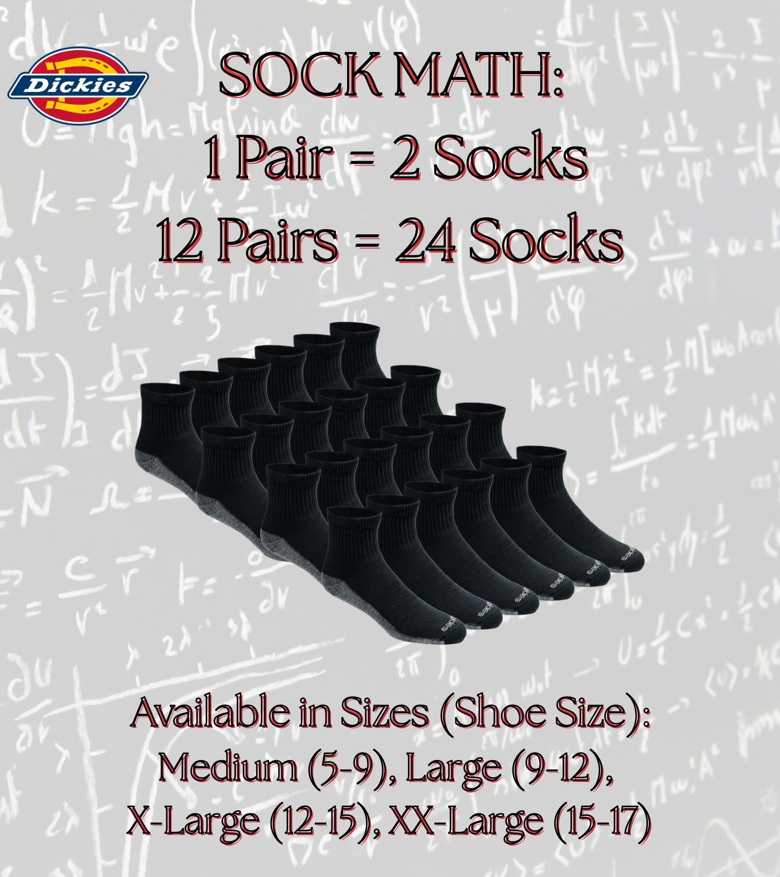 Dickies Dri-tech Chaussettes Anti-humidité Chaussettes Homme (lot de 12)