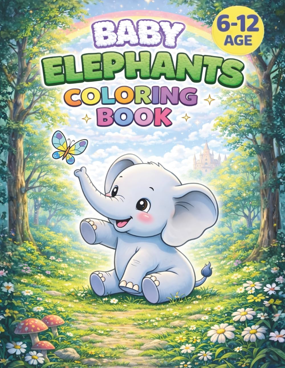 Coloring Book Baby Elephants for Kids Ages 6–12: Simple & Bold Designs, Cute Elephant Illustrations for Relaxation, Fun, and Creativity, 50+ Adorable Pages