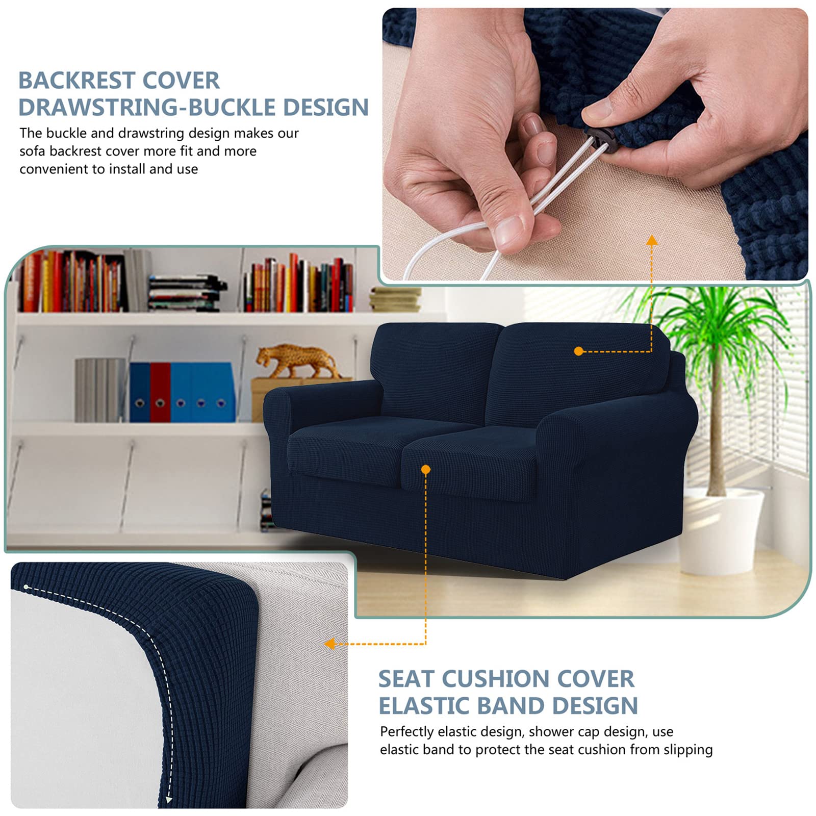 Stretch-Sofaüberzüge mit separaten Rücken- und Sitzkissen