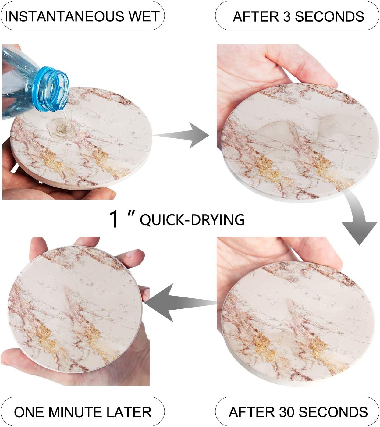 Promo Discount Up To 70% Off Absorbent Ceramic Coasters for Drinks 4 Diameter Round Water-absorbent Quick-drying Coaster Marble Pattern Cup Mats(4 Piece) Best Cyber Monday 🔥 Absorbent Ceramic Coasters for Drinks 4 Diameter Round Water-absorbent Quick-drying Coaster Marble Pattern Cup Mats(4 Piece)