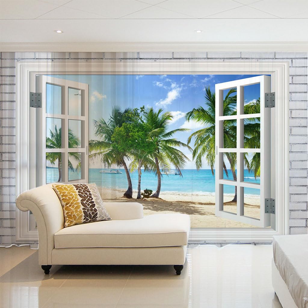 Rideaux voilages 3D mer pour illuminer la chambre d'enfant et le salon avec douceur
