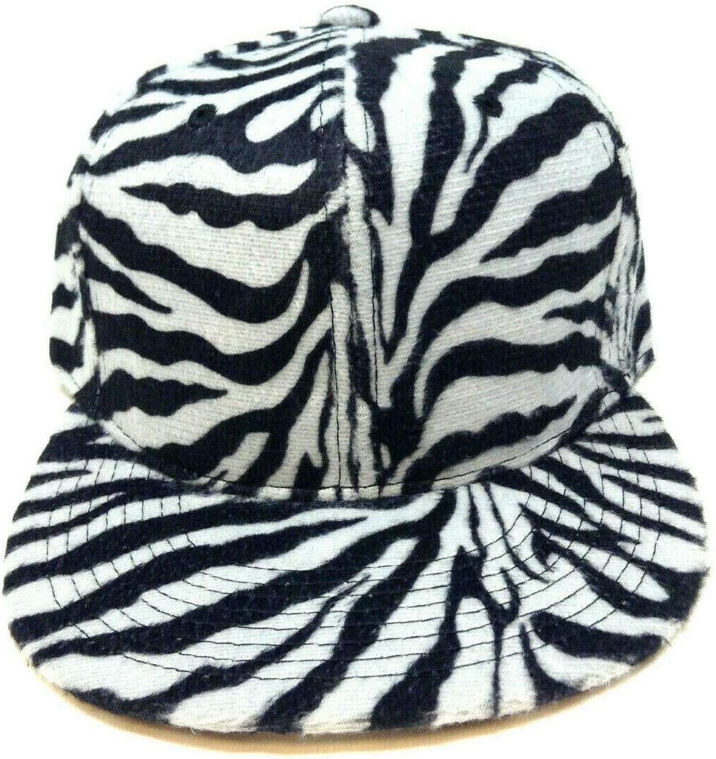 August Caps Zebra All Over Print Flat Bill Snapback
