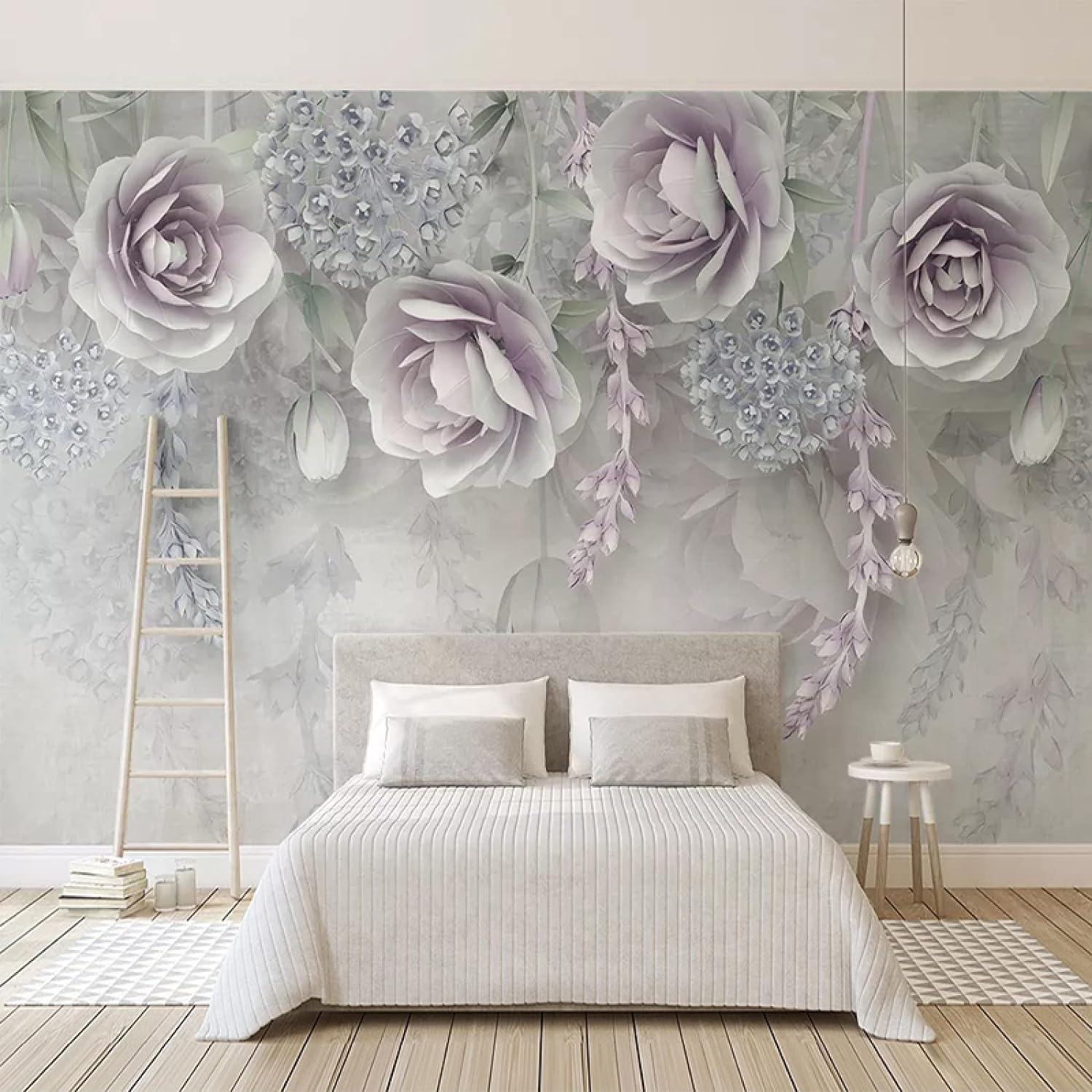 Papier Peint Floral 3D Peel and Stick Moderne et Repositionnable