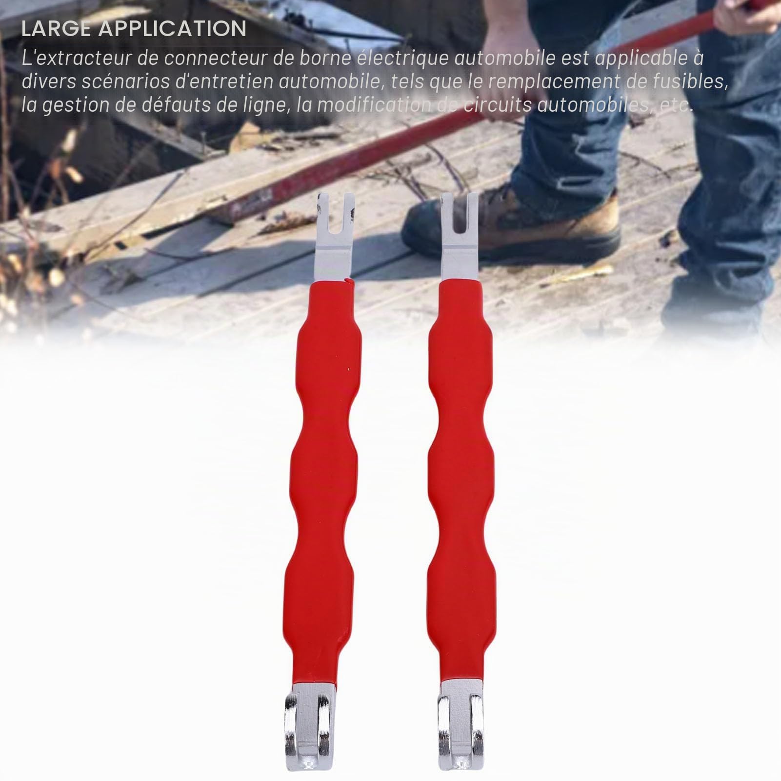 Eujgoov 2 Pièces Connecteur de Bornes Électriques Universel Outil de Débranchement pour Voitures Camions et la Plupart des Véhicules Automobiles