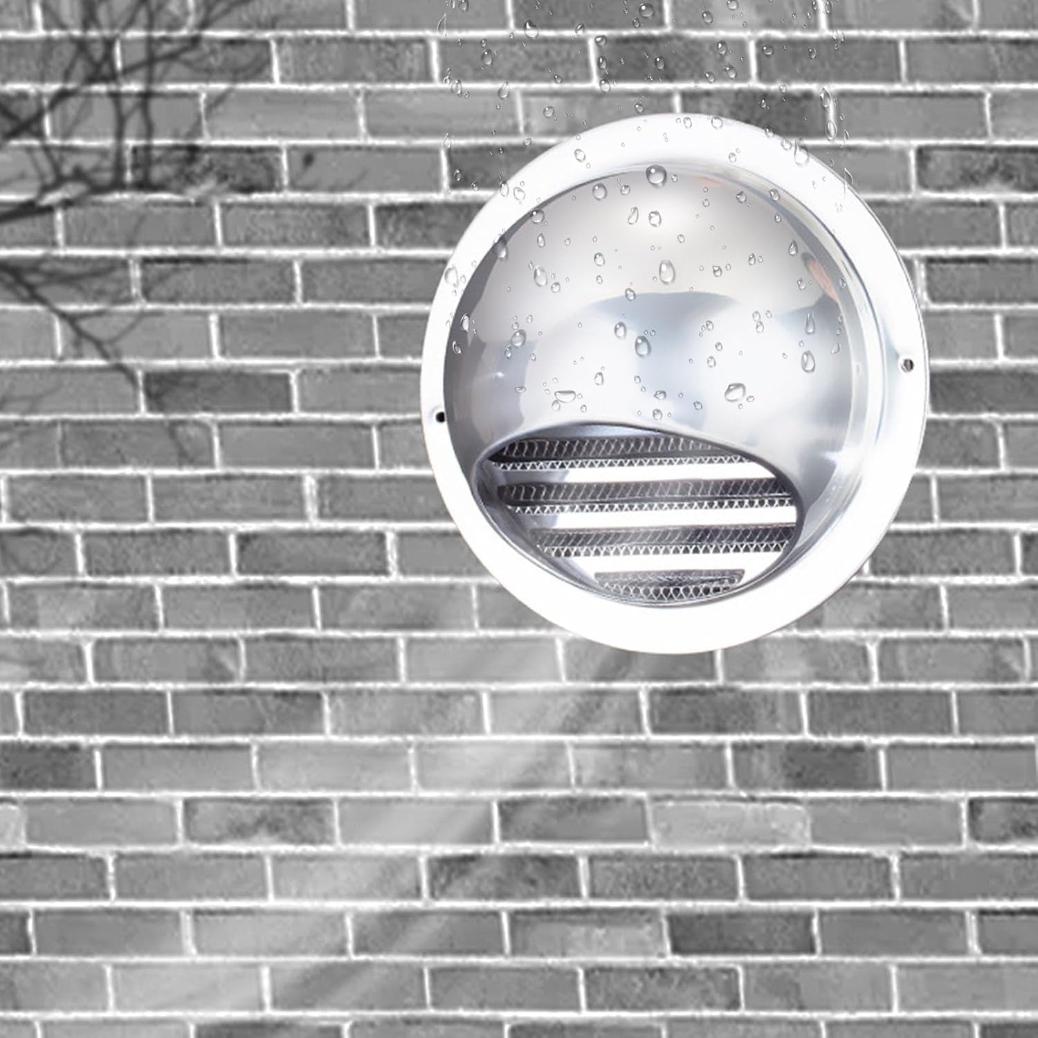 Grille de ventilation ronde KEuLen en inox 90mm pour sortie d'air murale