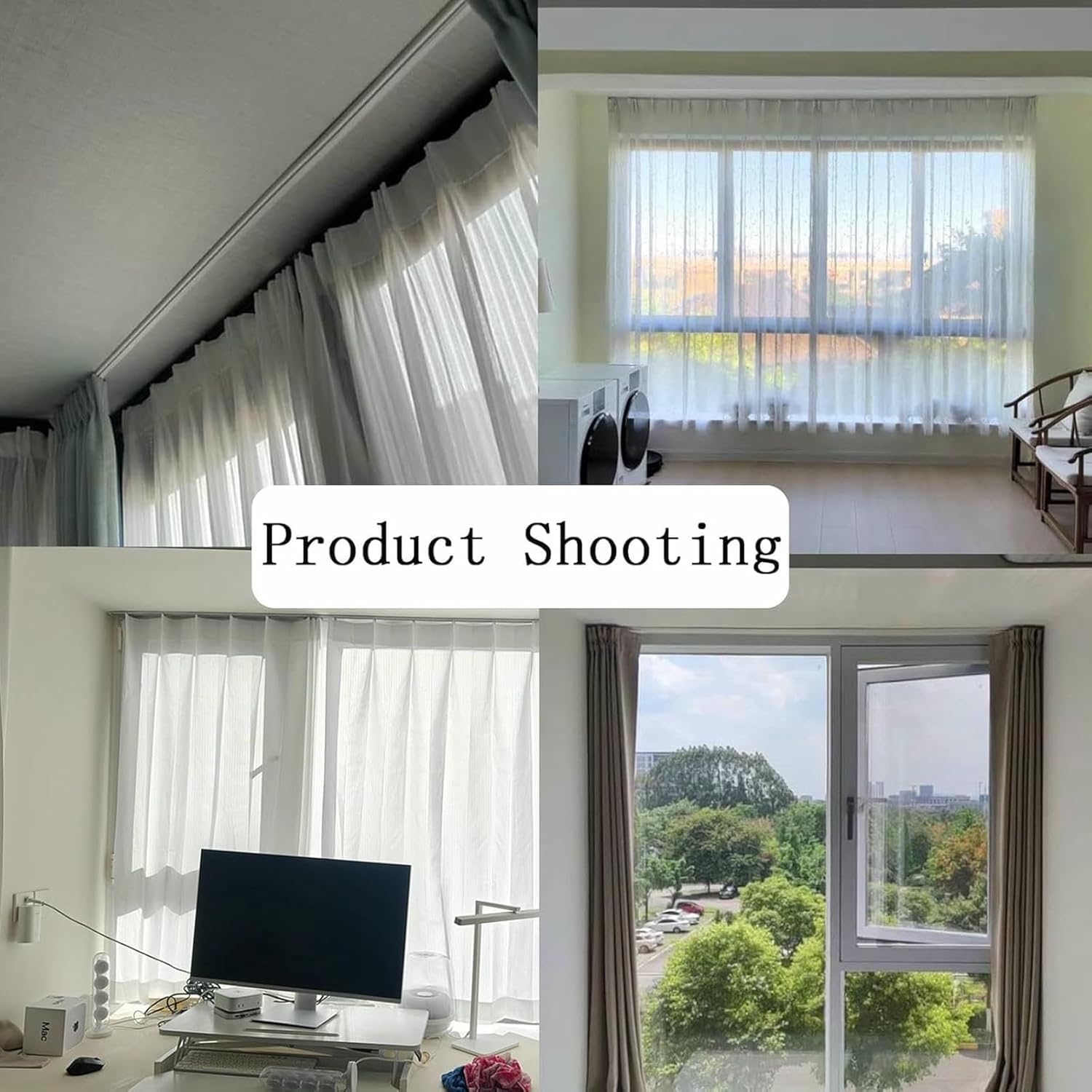 Heavy Duty Ceiling Track Curtain Rail, Invisible Ultra-Thin Curtain Track, （100cm/3.3ft - 600cm/19.7ft） Aluminum Curtain Rail, Ceiling Mount Room Divider Curtain Track Rods(2.6m(8.5ft))