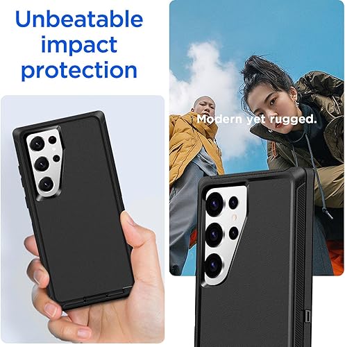 Miniatura 3 de AICase para Samsung Galaxy S24 Ultra (6.8 pulgadas) con protector de pantalla de vidrio, resistente protección contra caídas de cuerpo completo,