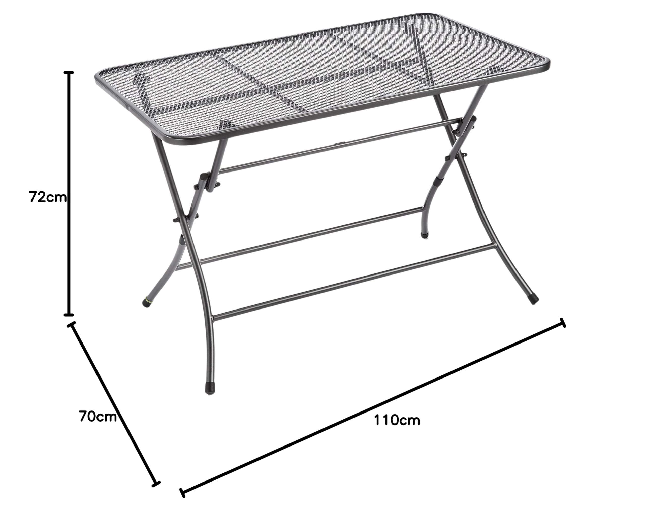 MWH Cafe Latte Tisch, Metall, eisengrau, 70 x 110 x 72 cm, 951560 