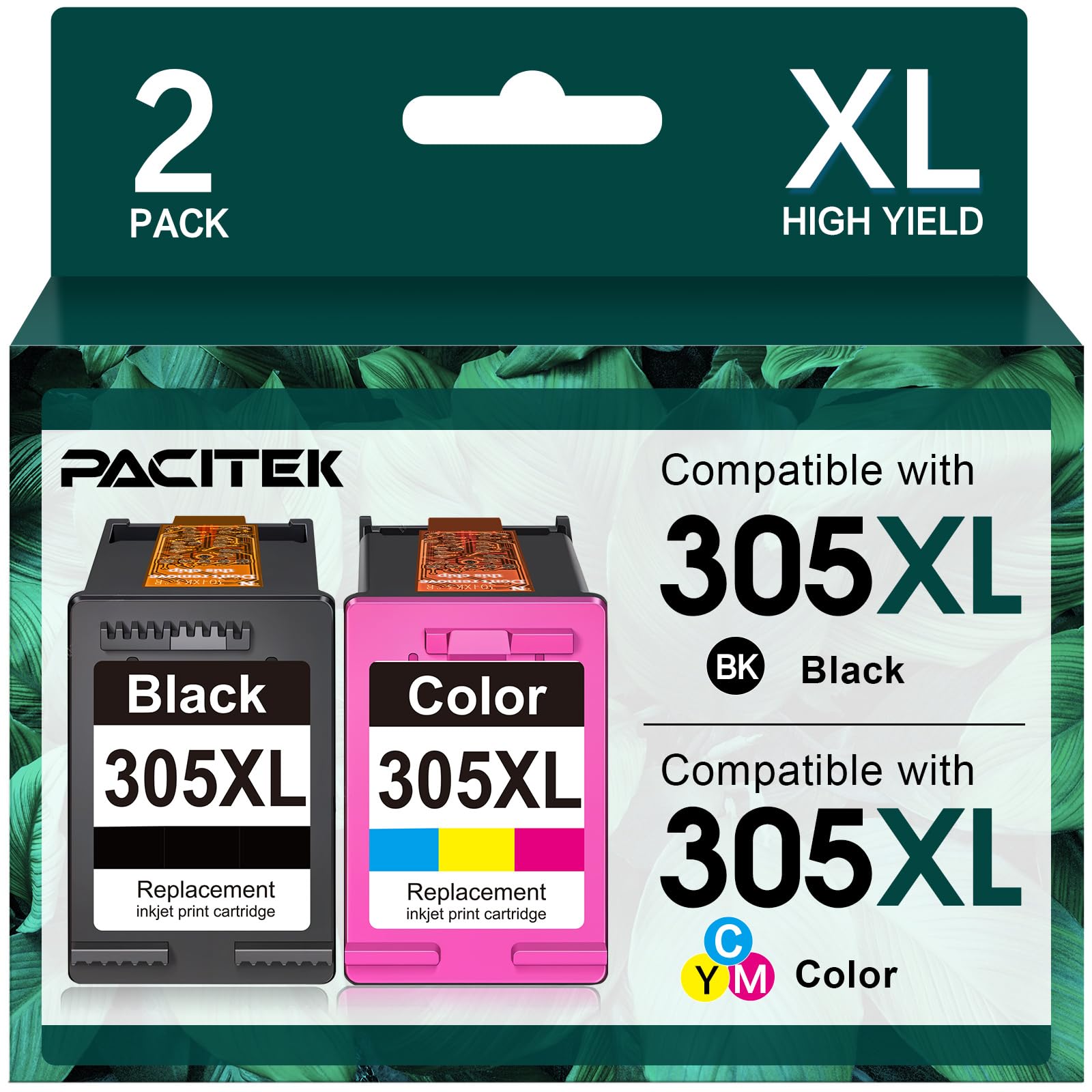 305 305XL Compatible para Tinta HP 305 XL Multipack para HP DeskJet 2820e 2822e 2723e 2722e 2722 Envy 6030e 6022 6020e 6020 Envy Plus 6430e 6430 6432e 6432 305XL Negro y Color (2-Pack)