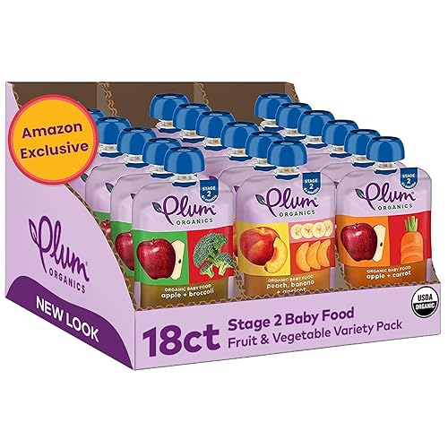 Plum Organics Segundas combinaciones para bebé Bolsas de 4oz Paquete de 12 Plum Organics Segundas combinaciones para bebé Bolsas de 4oz Paquete de 12