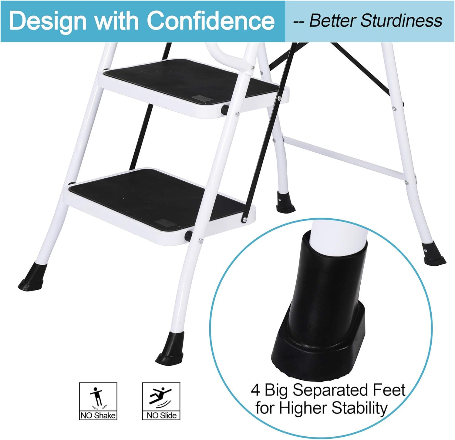 Best Cyber Monday 🔥 Stable 4 Step Ladder with Hand Grips Safety Ladders Holds 330 lbs Capacity, Upgraded One-Day Sale: Up to 70% Off Stable 4 Step Ladder with Hand Grips Safety Ladders Holds 330 lbs Capacity, Upgraded