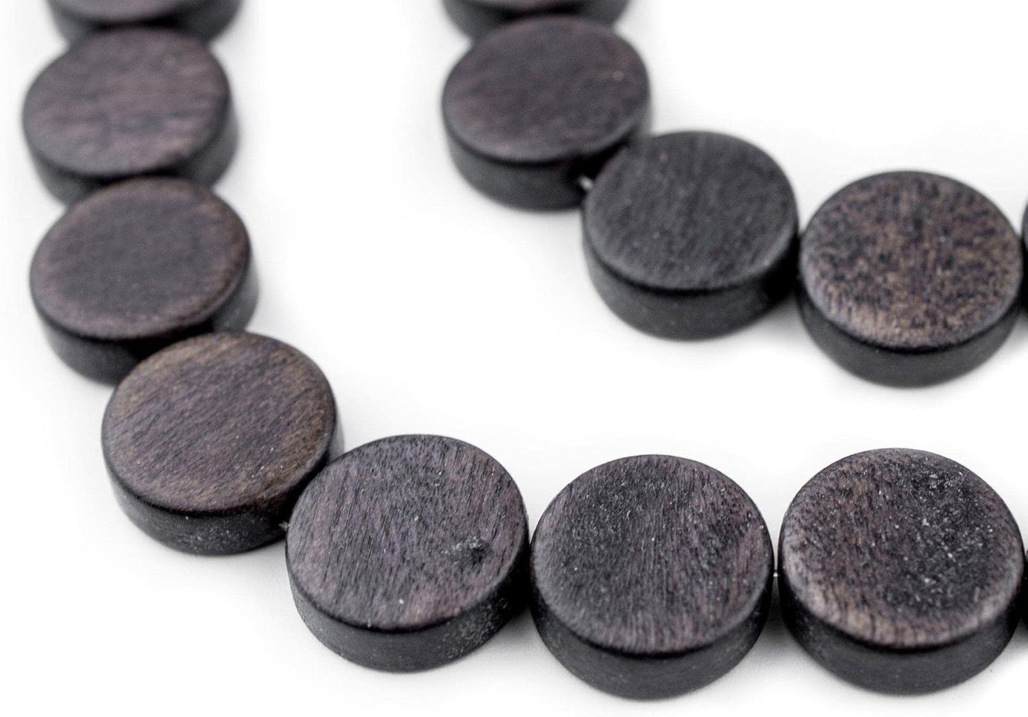 The Bead Chest Cream Circular Natural Wood Beads (15x15mm): Organic Eco-Friendly Wooden Bead Strand for DIY Jewelry, Crafts, Necklace and Bracelet Making