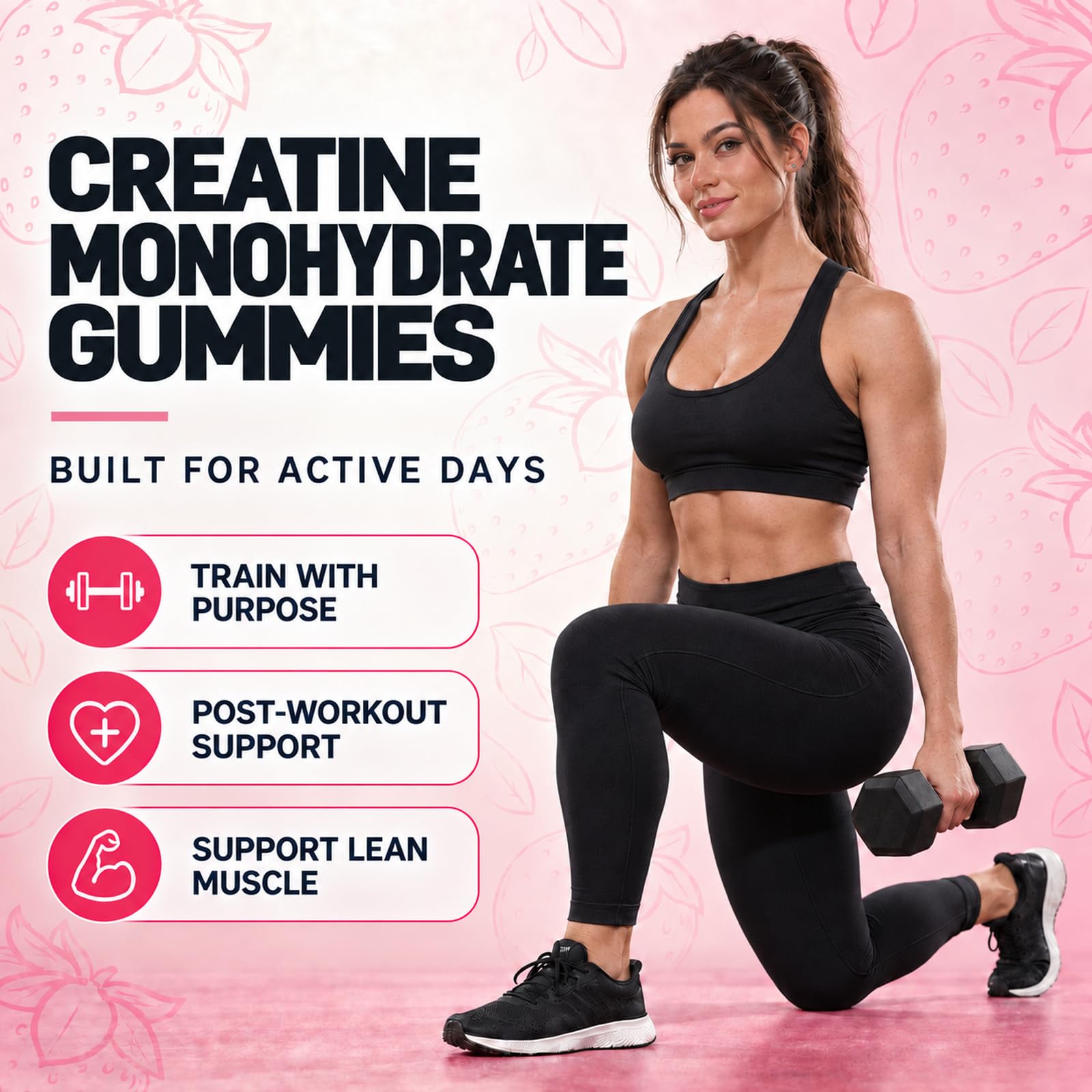 Creatine Gummies for Women & Men, Natural Strawberry Vegan Chews, 120 Count — Amazon image 5