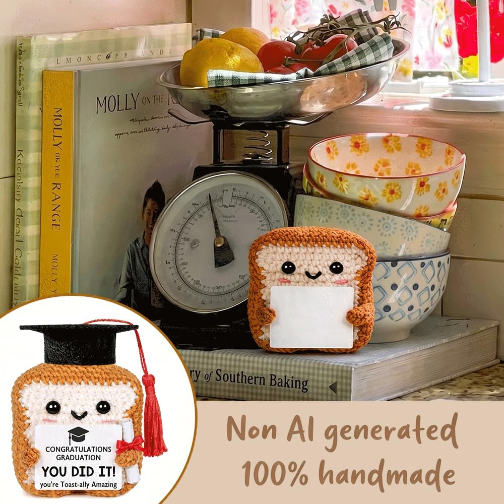 Crochet Toast Congratulations Gifts for Women Men, You DID IT Card